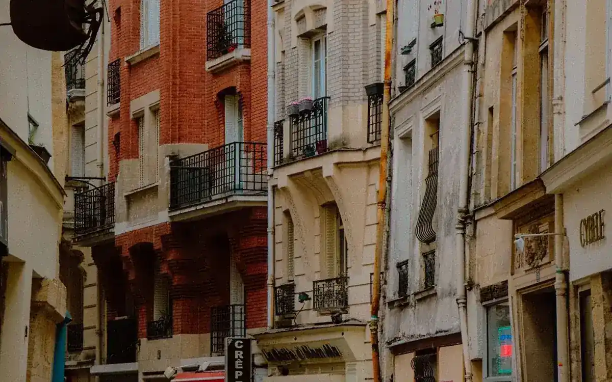 Historic street in Le Marais Paris